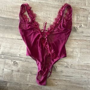 Lingerie burgundy body suit size 1/2X